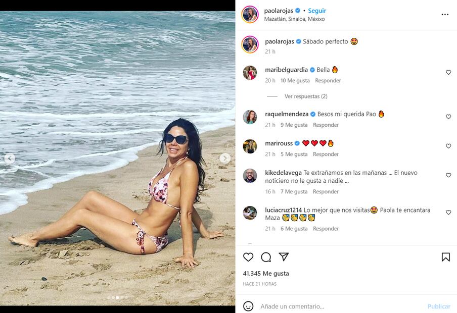 Paola Rojas, guapa y atrevida disfruta la playa de Mazatlán