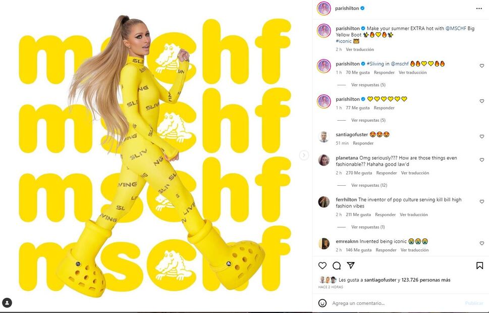 Paris Hilton modela las padrísimas botas del colectivo MSCHF / Instagram