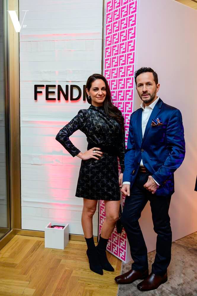 Paulina y Óscar Madrazo juntos en el nuevo lanzamiento de Fendi 