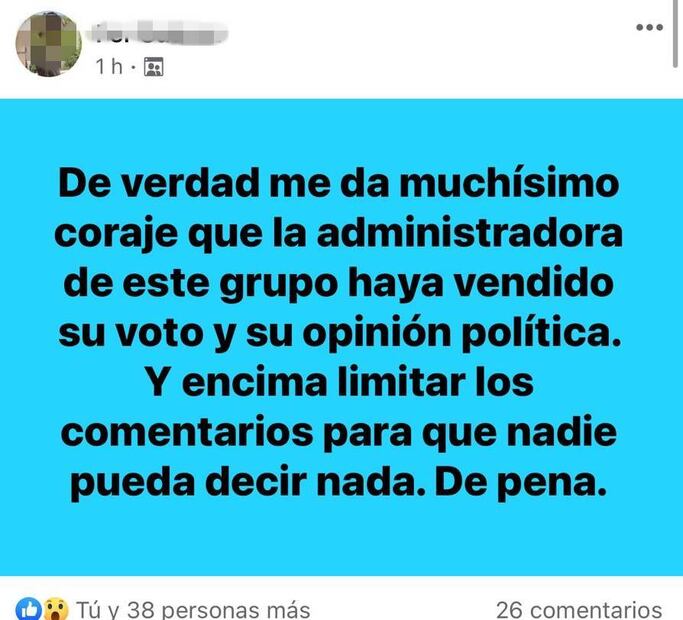 Le llueven críticas a Ana Claudia Cabrera por promoción del Verde y deja grupo en FB