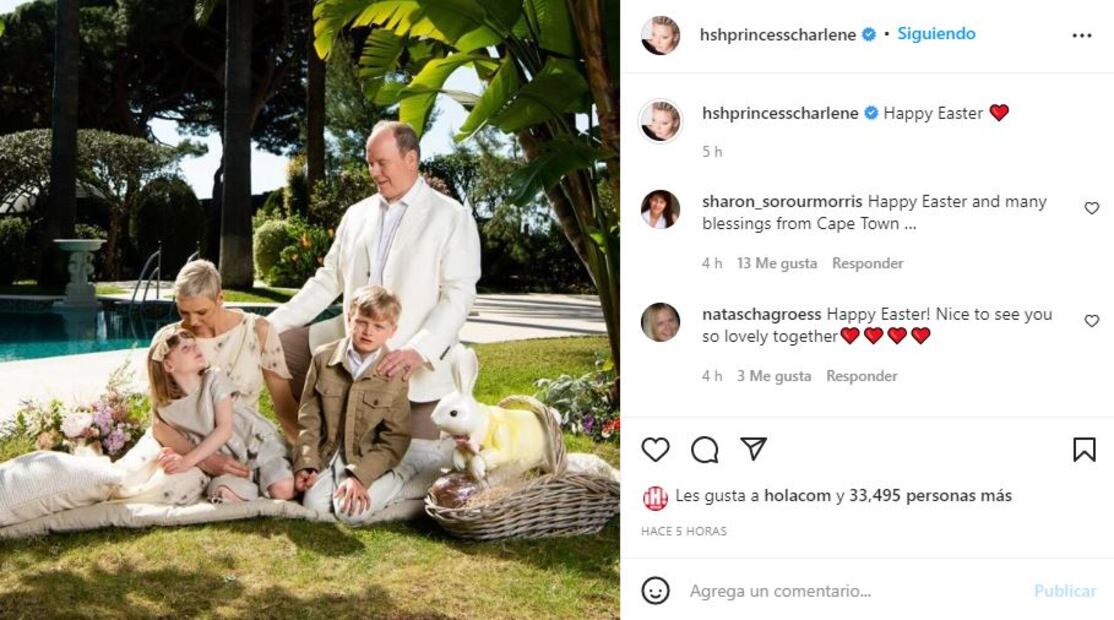Charlene de Mónaco reaparece en foto familiar por Pascua