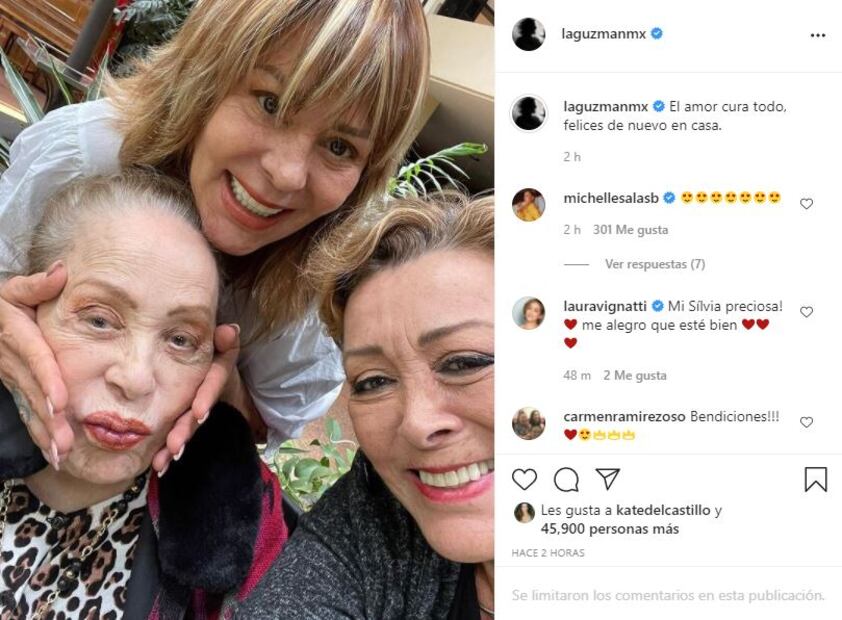Alejandra Guzmán comparte foto junto a Silvia Pinal tras su salida del hospital