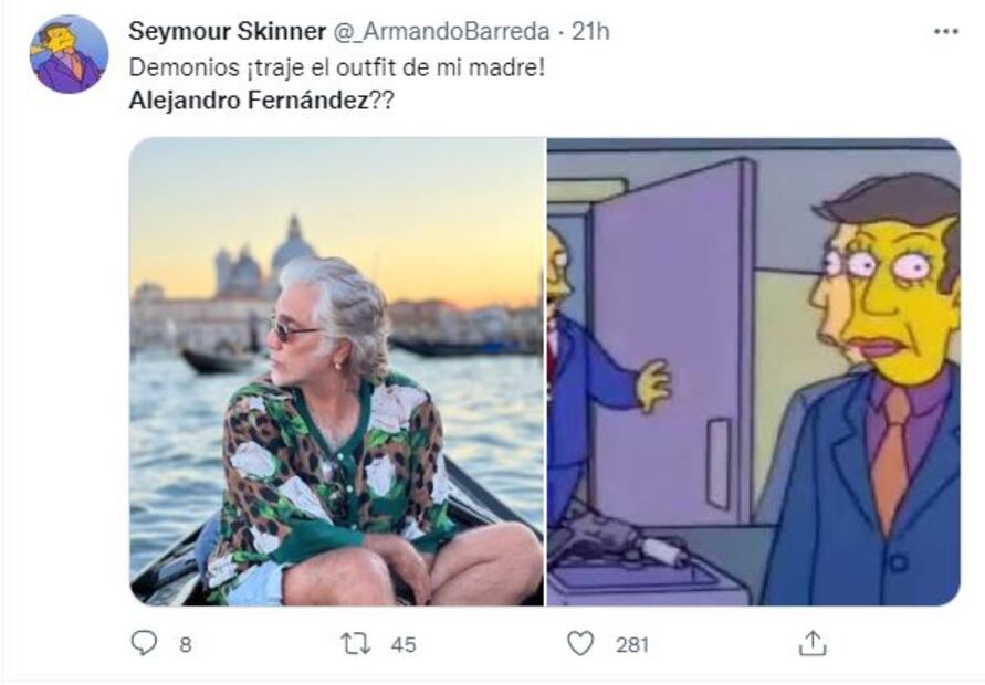 Los memes de Alejandro Fernández y su look con flores y melena al viento