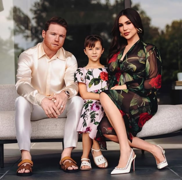 Saúl 'Canelo' Álvarez, su esposa Fernanda Gómez y su hija María Fernanda / Foto: Instagram