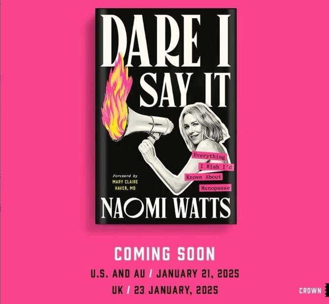 El libro de Naomi Watts dedicado a la menopausia / Foto: AFP