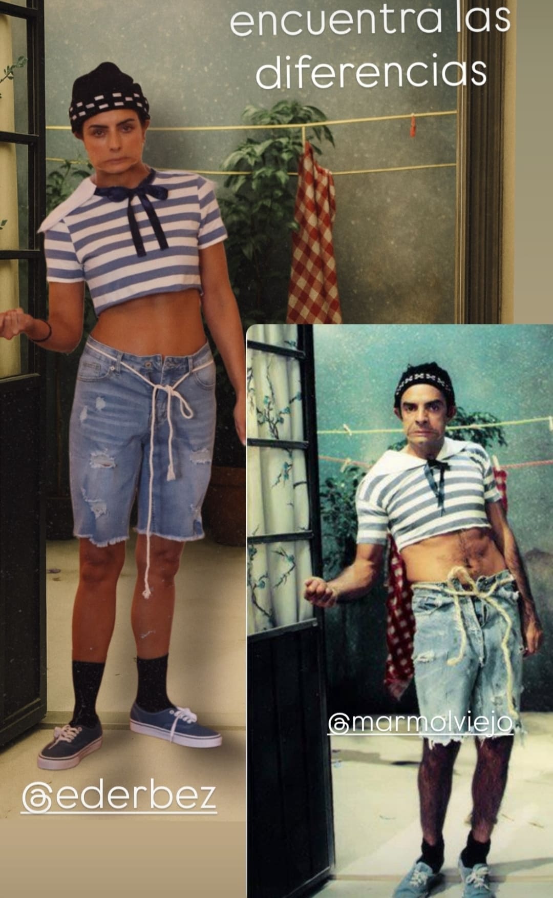Aislinn Derbez se disfrazó de 'Aarón Abasolo', el icónico personaje de Eugenio Derbez. (Foto: Instagram)