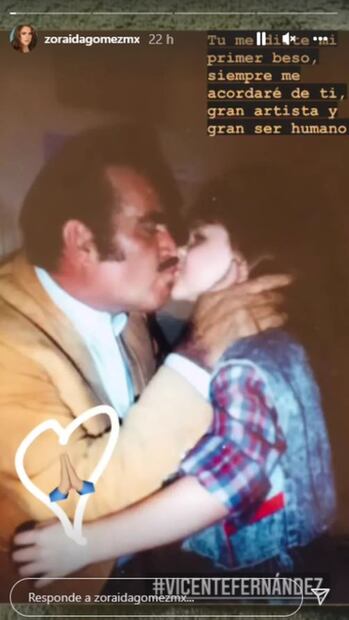 Zoraida Gómez recuerda que Vicente Fernández le dio su primer beso
