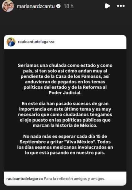 Mariana Rodríguez sobre La Casa de los Famosos México / Foto: Instagram