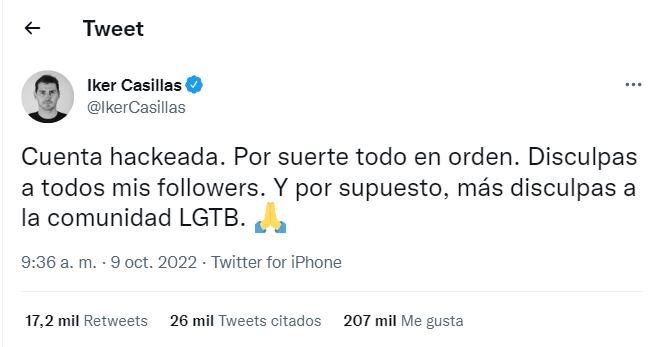 Hackean a Iker Casillas en Twitter y publican sobre su sexualidad