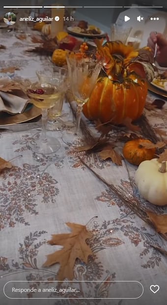 Así fue la elegante cena de los Aguilar en Thanksgiving Day 