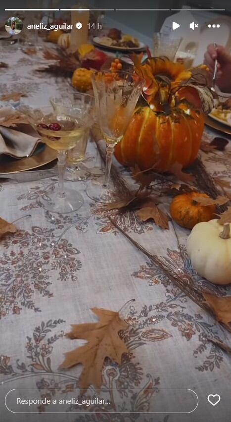 Así fue la elegante cena de los Aguilar en Thanksgiving Day 