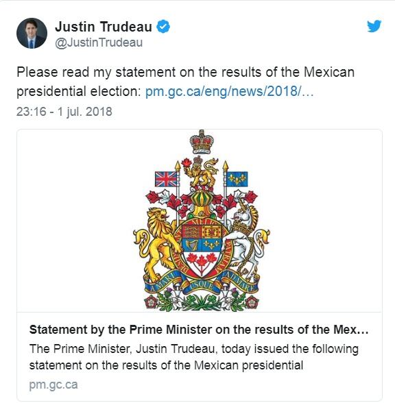 ¿Qué presidentes del mundo felicitaron a AMLO por su victoria?