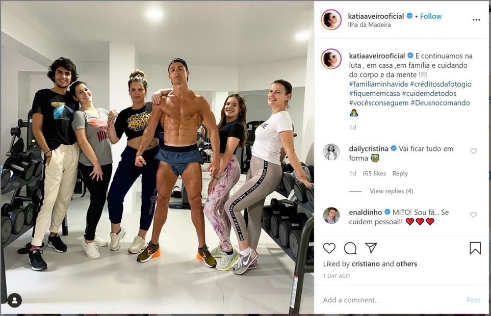 Impacta Cristiano Ronaldo con cuerpazo en cuarentena