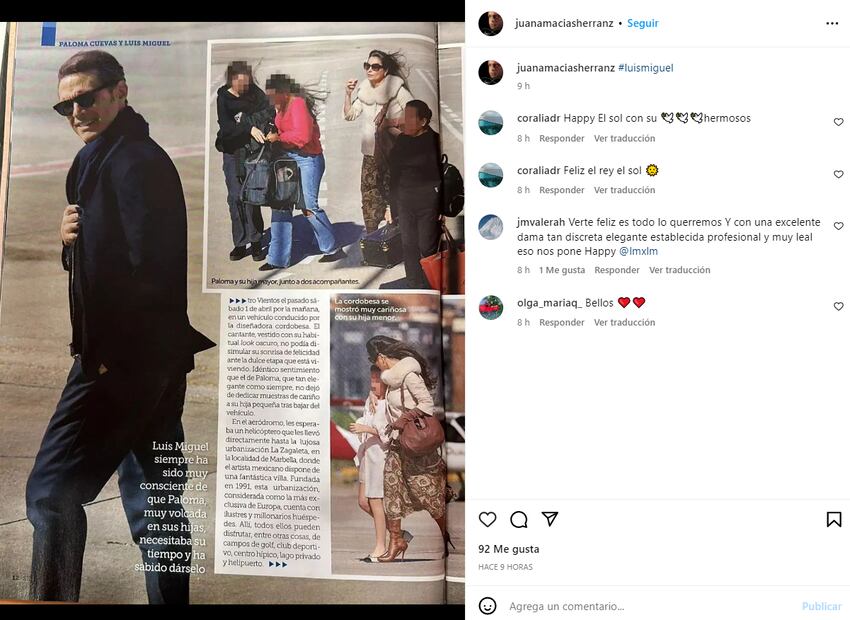 Luis Miguel ya convive con las hijas de Paloma Cuevas en sus primeras vacaciones familiares