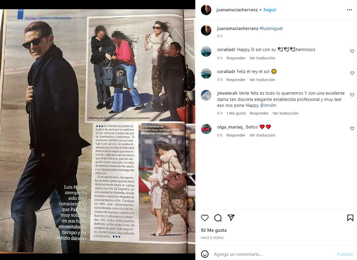 Luis Miguel ya convive con las hijas de Paloma Cuevas en sus primeras vacaciones familiares