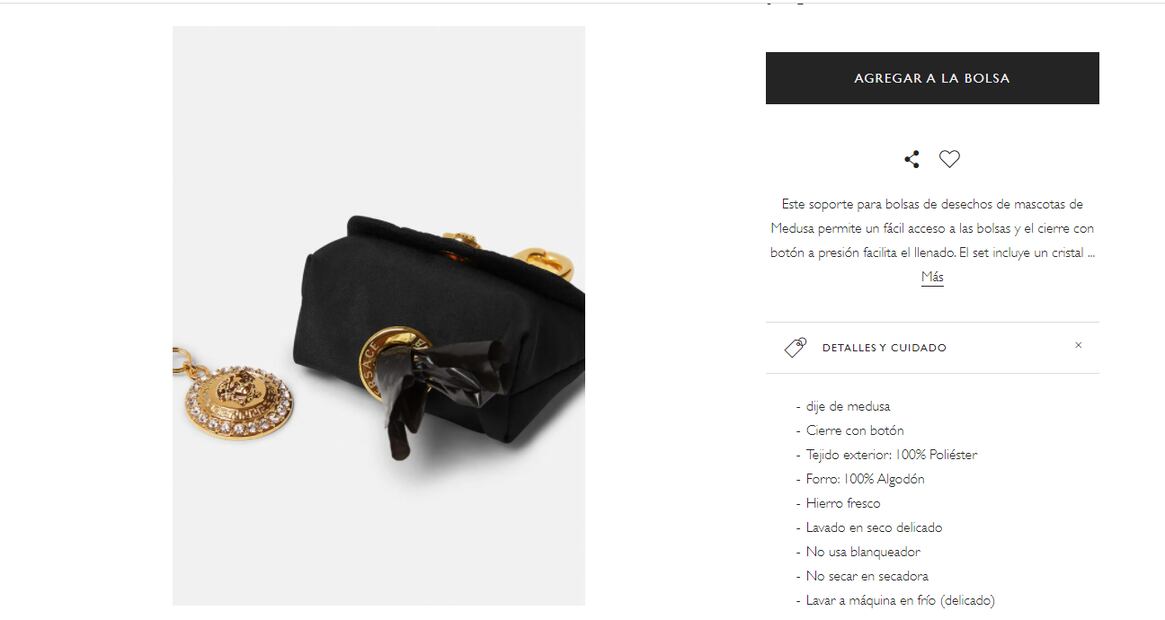 Versace tiene el bolso de lujo que necesitas para la recolección de heces de tu mascota