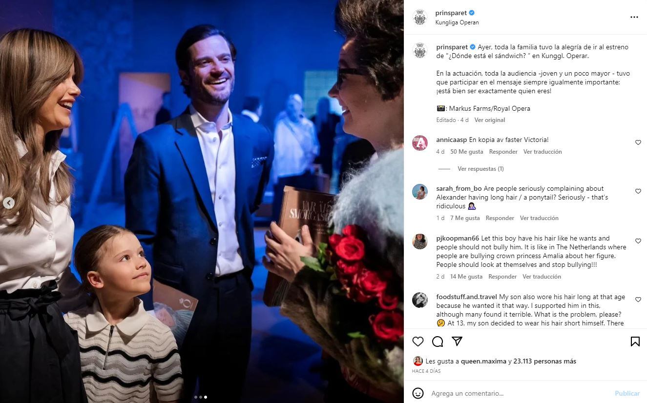 El príncipe Alexander, hijo de Sofía y Carlos Felipe de Suecia, cambia su look por una ponytail. "¡Está bien ser exactamente quien eres!"