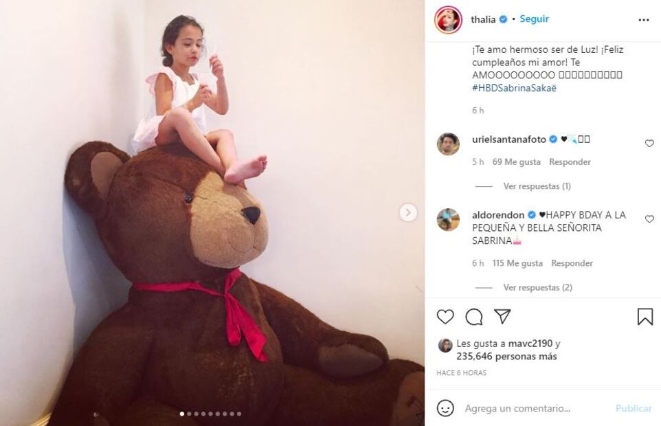 Thalía celebra los 14 años de su hija Sabrina