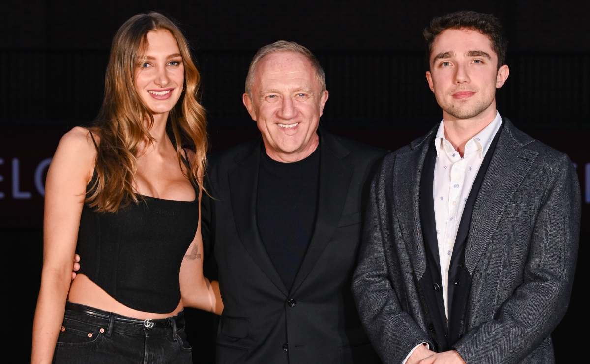 François-Henri junto a sus hijos Mathilde y François Jr. Pinault / Foto: Getty Images