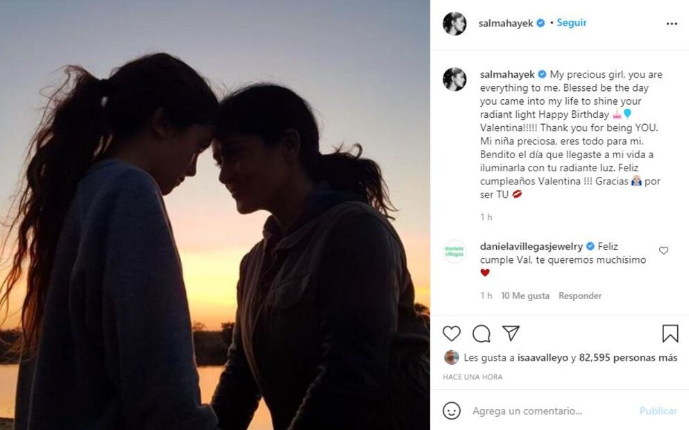 Salma Hayek felicita a su hija Valentina por su cumpleaños con una foto muy especial