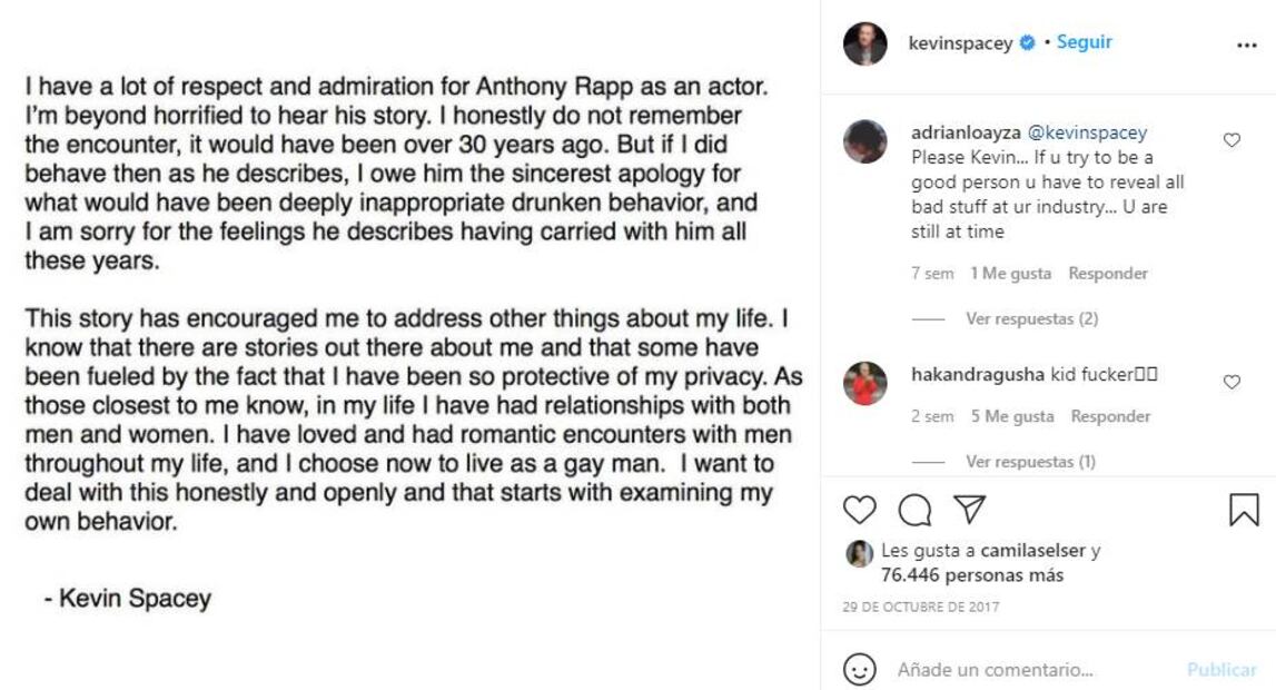 Millonaria demanda contra Kevin Spacey por agresión sexual podría desestimarse porque el denunciante no quiere revelar su identidad