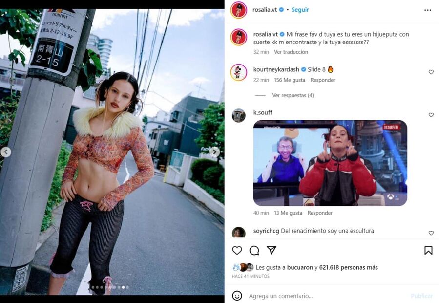 Rosalía en su reciente publicación / Instagram