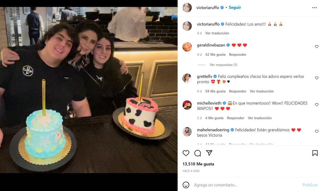 Victoria Ruffo y Omar Fayad festejan a sus mellizos Anuar y Vicky ¡ya tienen 18 años! 