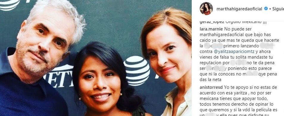 Así reaccionaron contra Martha Higareda; al parecer participó en un chat contra Yalitza