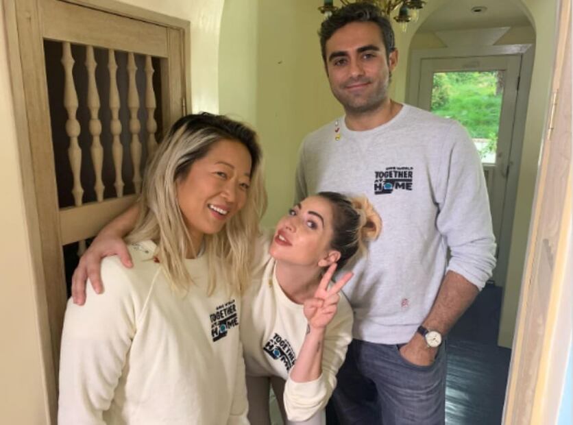 Lady Gaga con su amiga Bo O'Connor y su prometido Michael Polansky / Foto: Instagram