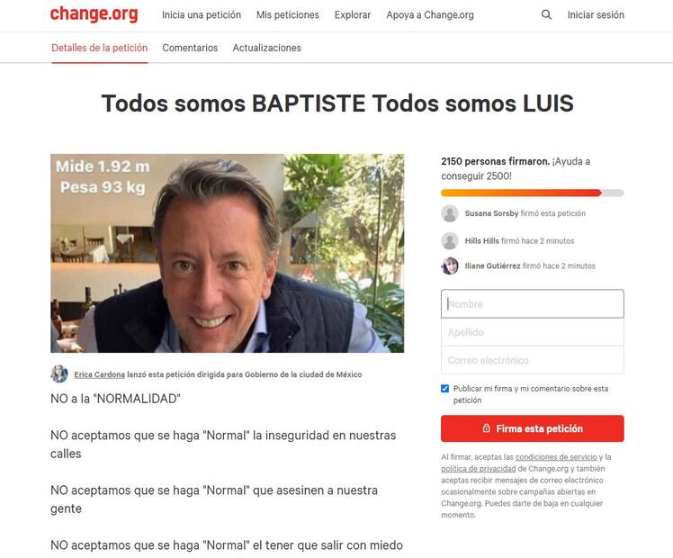 Ellos reaccionan así al homicidio de Baptiste Lormand