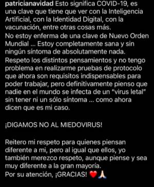 Aseguran que Paty Navidad fue hospitalizada por complicaciones con Covid-19