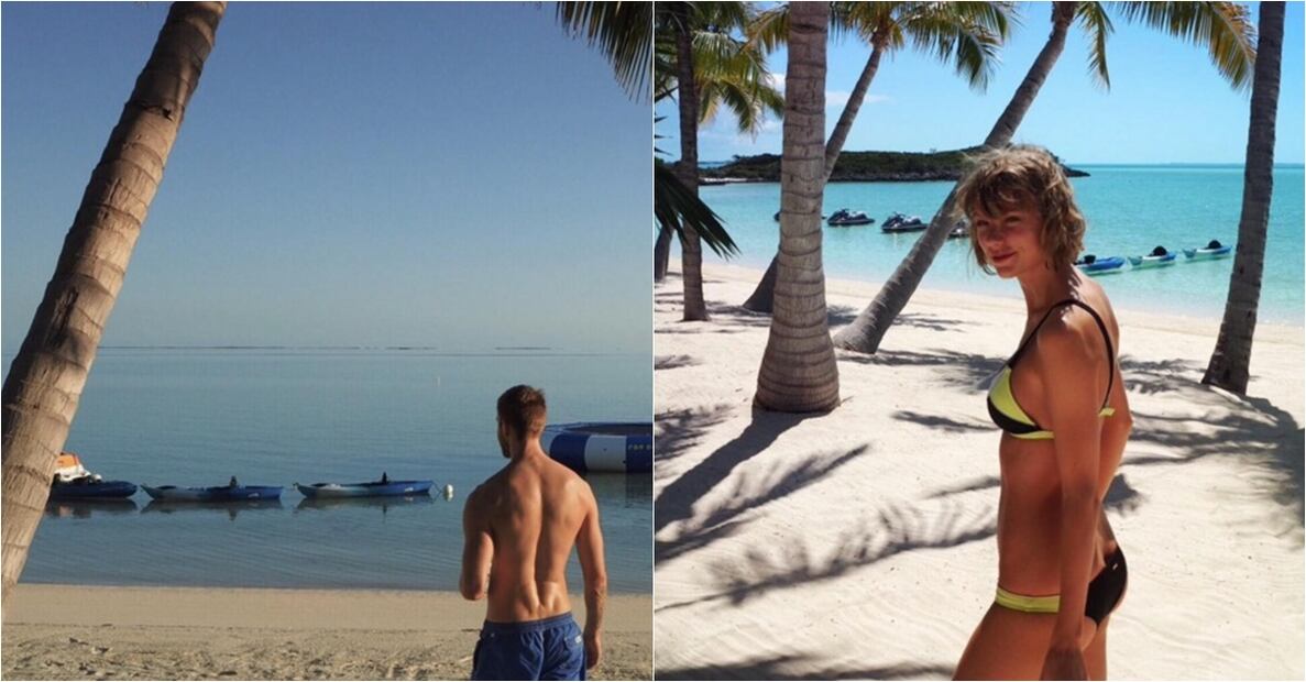 FOTOS: Taylor Swift y Calvin Harris celebran su primer año en la playa