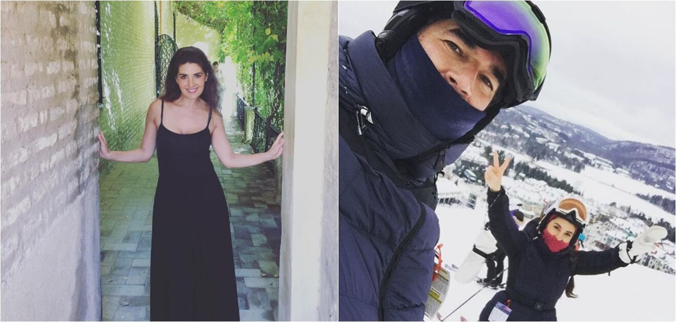 <p>Mayrín Villanueva pasa estas vacaciones de fin de año esquiando junto a su esposo Eduardo Santamarina. <strong>(Fotos: Instagram, Archivo El Universal)</strong></p>
