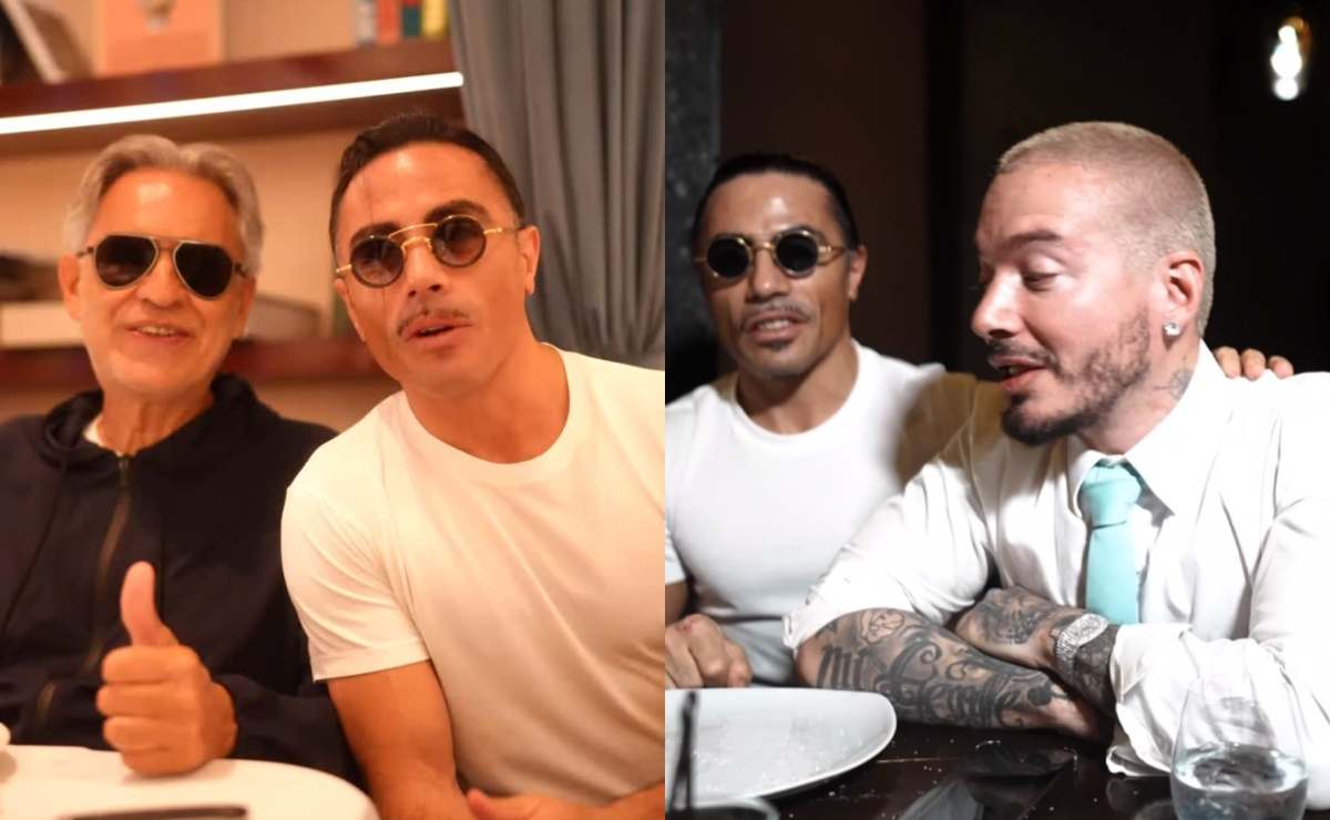 Salt Bae junto a Andrea Bocelli y JBalvin / Fotos: Instagram
