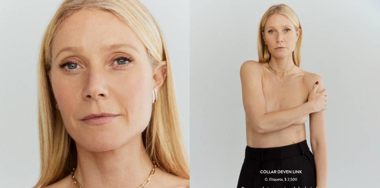 Gwyneth Paltrow posa topless para promocionar su marca de joyería