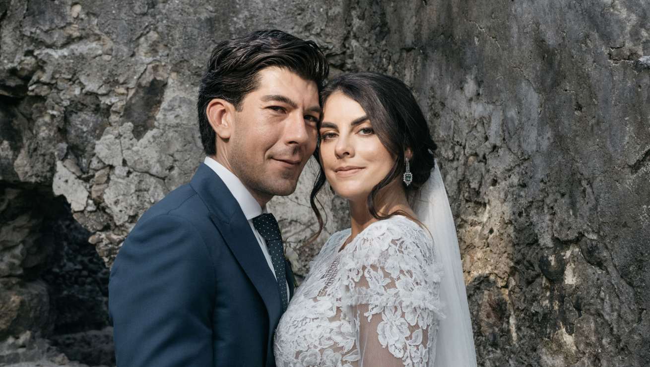Manuel López San Martín y Celina Palomera se casaron en una mística boda