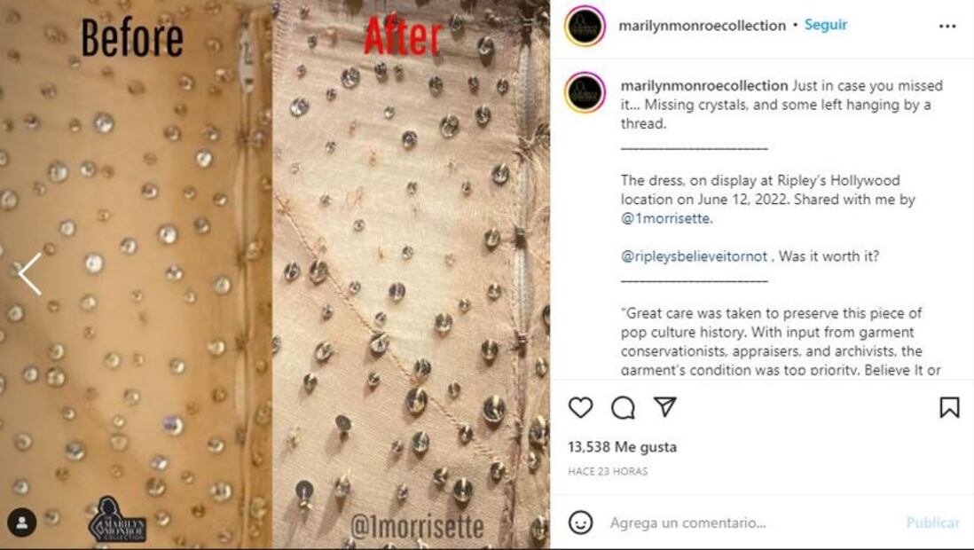 Kim Kardashian no dañó el vestido de Marilyn Monroe: Museo de Ripley