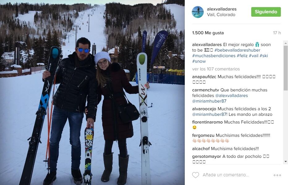 Alejandro Valladares y Miriam Huber anuncian que esperan su primer hijo