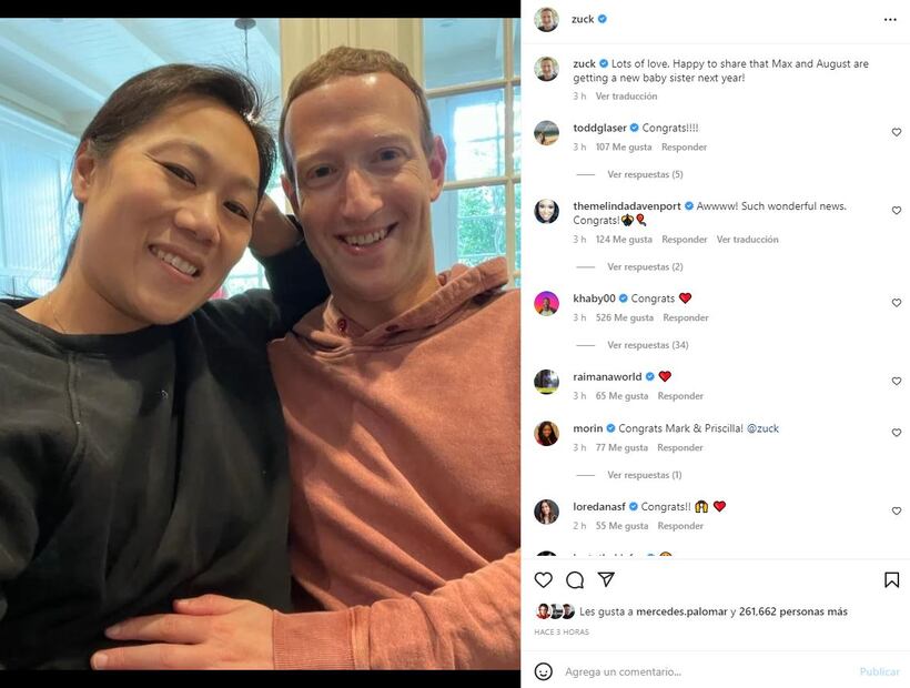 Mark Zuckerberg y Priscilla Chan esperan a su tercer bebé, es una niña