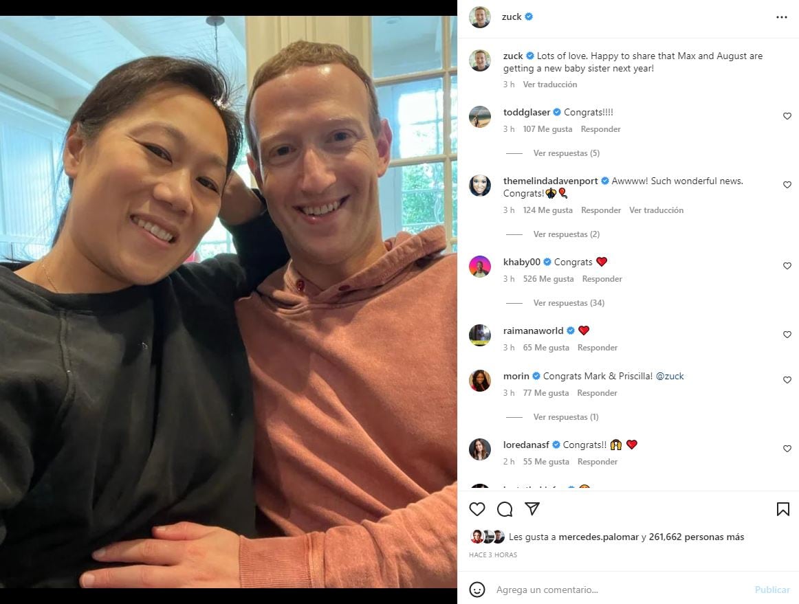 Mark Zuckerberg y Priscilla Chan esperan a su tercer bebé, es una niña