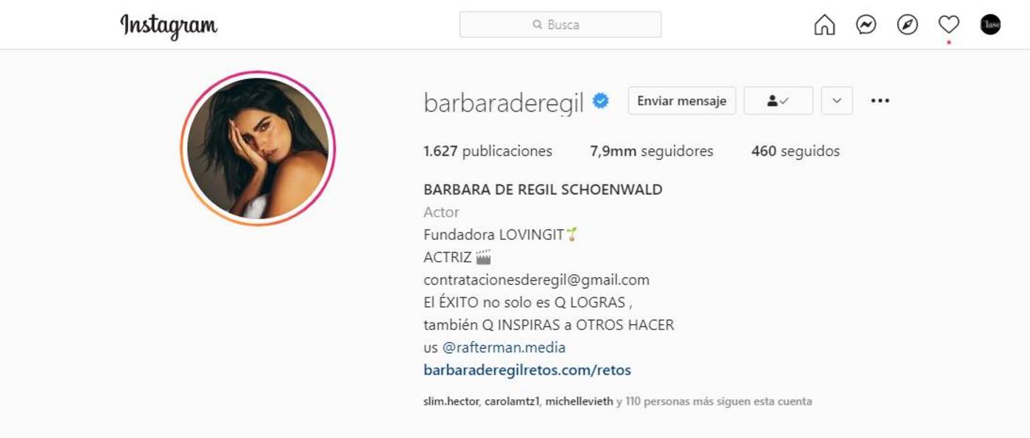 Bárbara de Regil enseña sus estrías mientras su cuenta en Instagram sigue en descenso