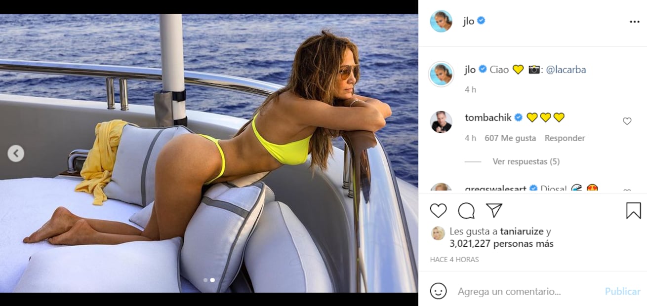 Jennifer Lopez aturde con bikini y posa atrevida 