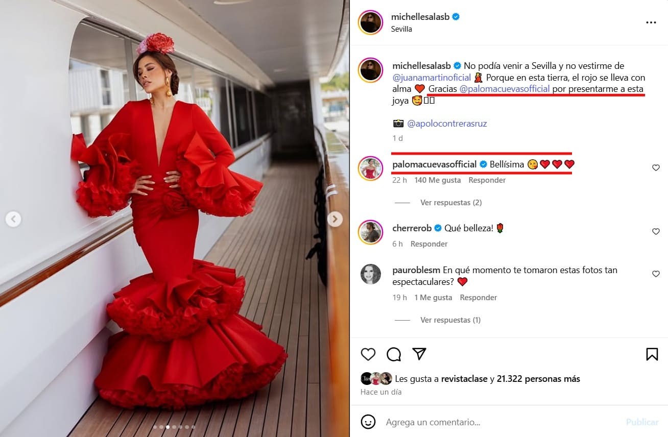 El agradecimiento de Michelle Salas a Paloma Cuevas / Foto: Especial