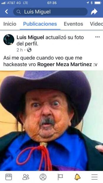 Hackean cuenta de Facebook de Luis Miguel