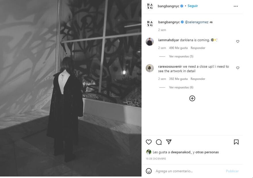 Selena Gomez revela su nuevo tatuaje en la espalda