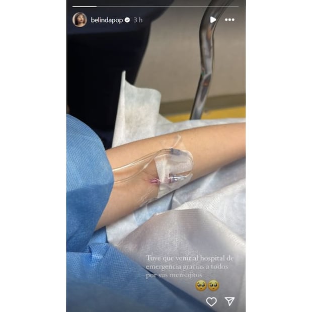 La foto que Belinda compartió tras ser hospitalizada / Foto: Instagram