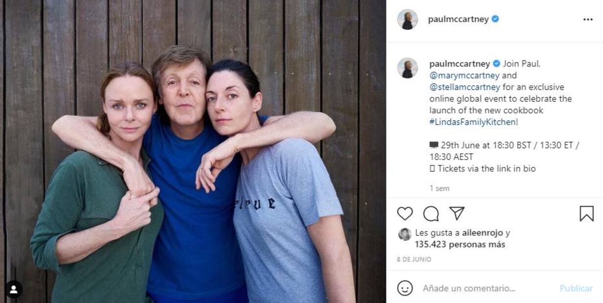 Paul McCartney lanzará libro de recetas de Linda con sus hijas Stella y Mary