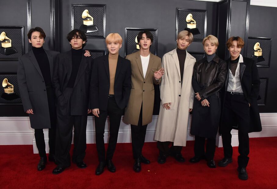 BTS y la marca italiana Bottega Veneta que los vistió para la alfombra roja de los Grammy 2020