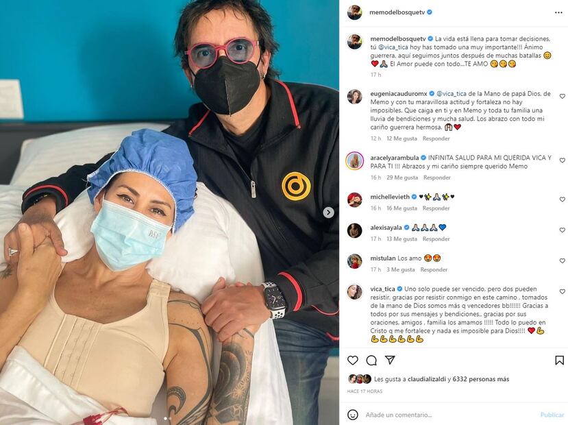Vica Andrade, esposa de Memo del Bosque, se retira los implantes mamarios por fuertes padecimientos
