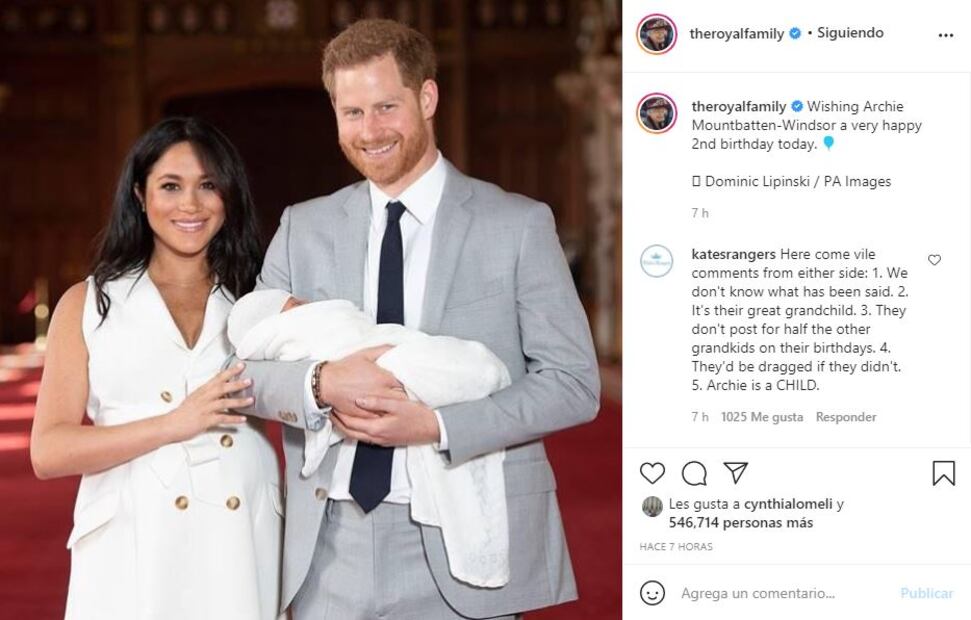Archie, el casi desconocido bisnieto de la reina Isabel II